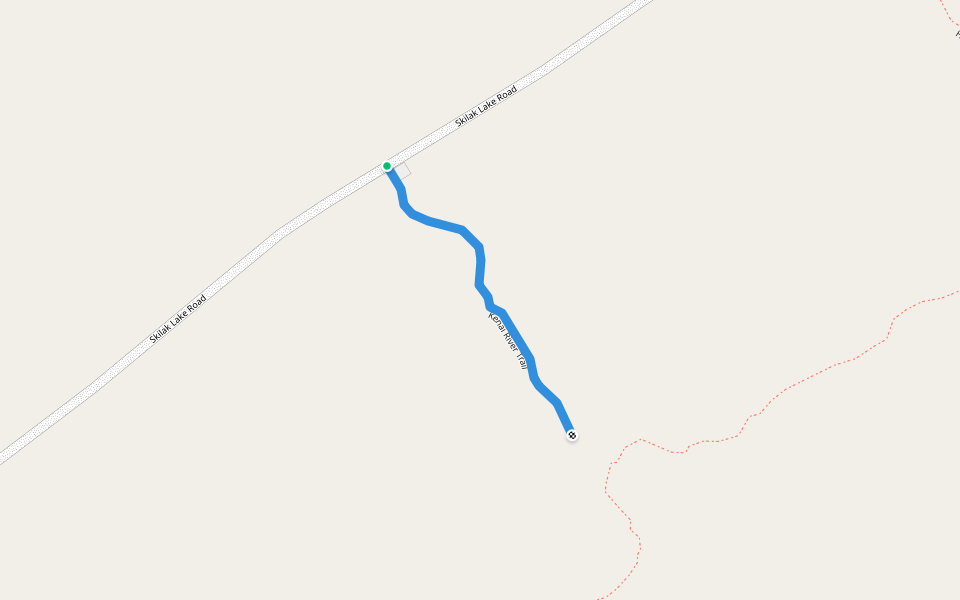 Kenai River Trail walking route map in Cooper Landing