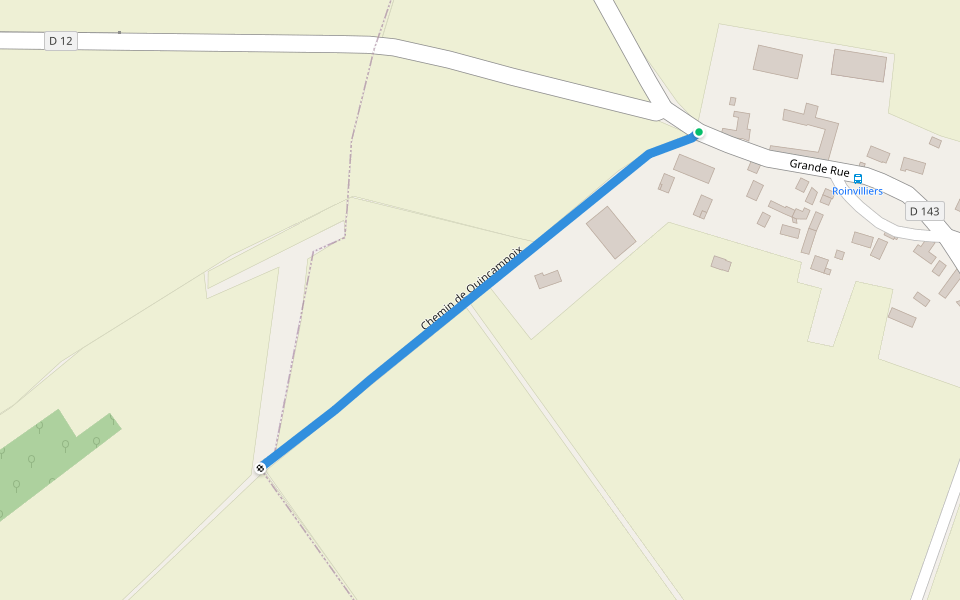 Chemin de Quincampoix walking route map in Roinvilliers