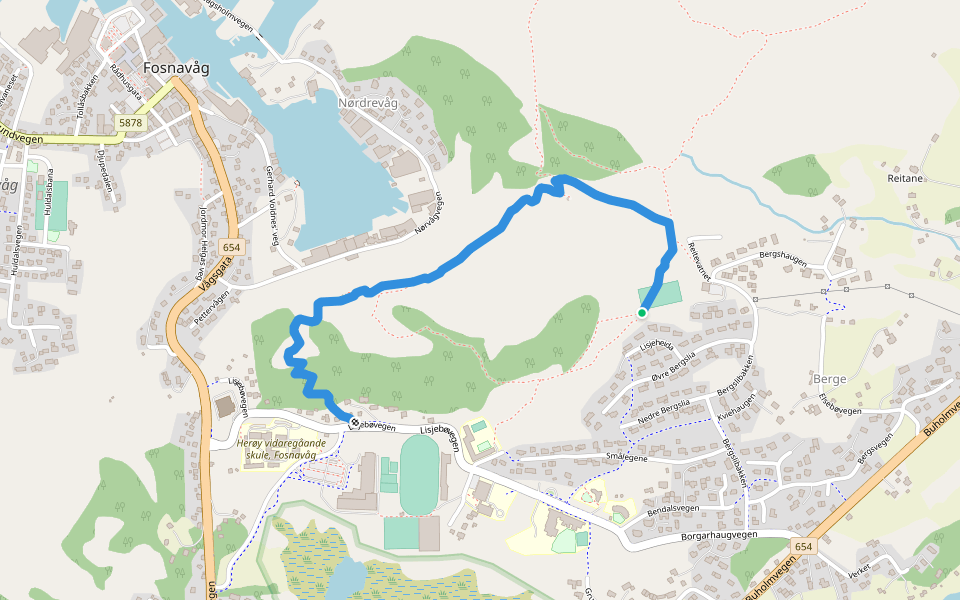 Heid tursti walking route map in Fosnavåg