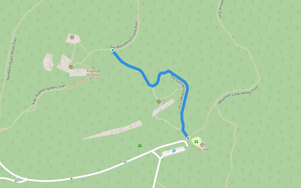 The Sunrise Trail walking route map in Dickerson