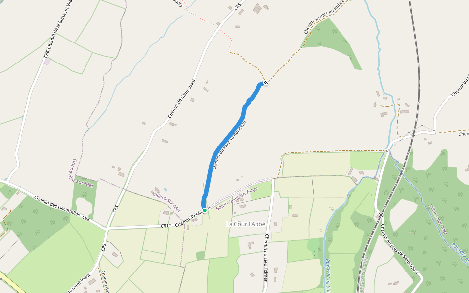 Chemin du Parc au Ruisseau walking route map in Saint-Vaast-en-Auge