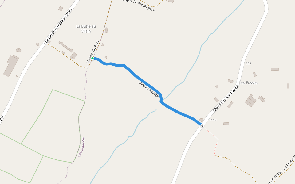 Chemin Baudry walking route map in Gonneville-sur-Mer