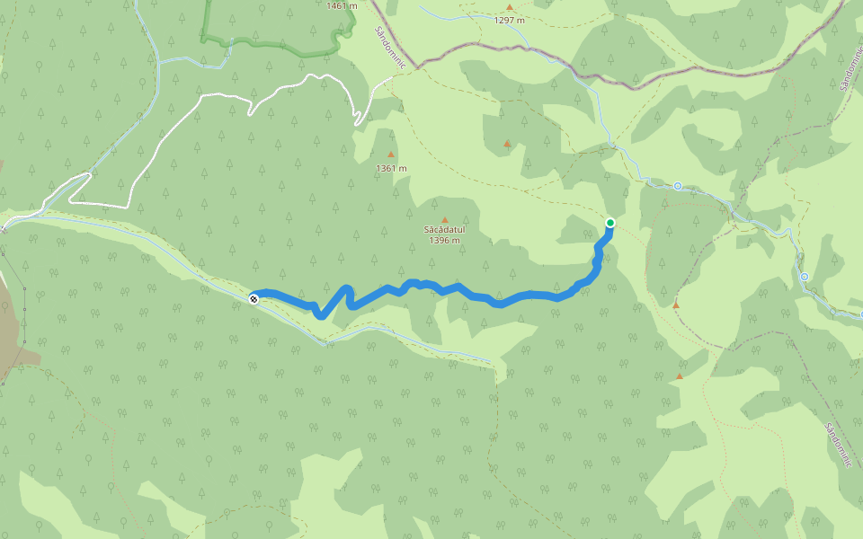poteca spre Nășcalat walking route map in Valea Rece