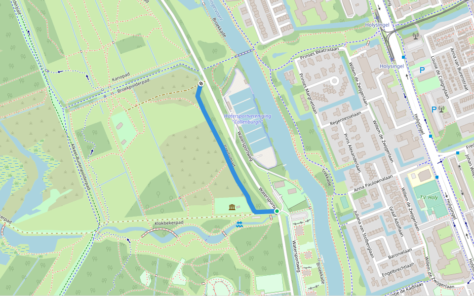 IJzertijdpad walking route map in Vlaardingen