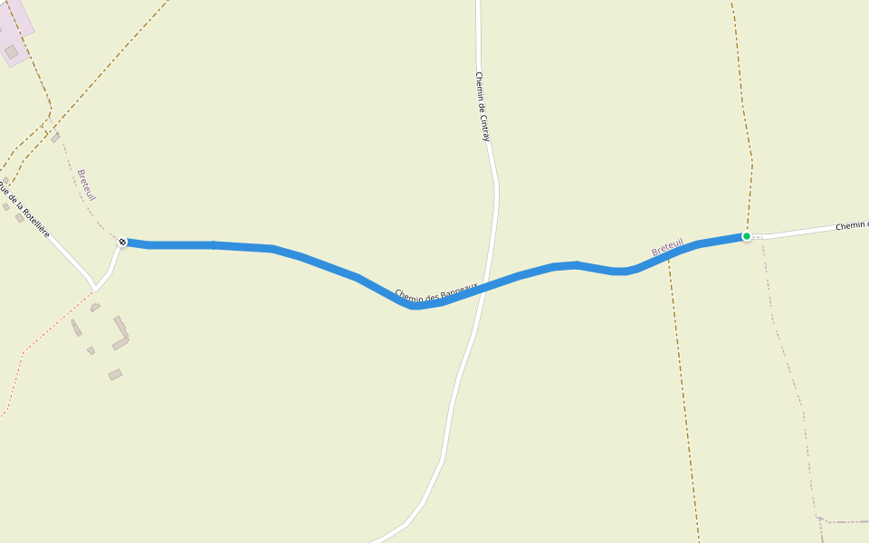 Chemin des Banneaux walking route map in Breteuil