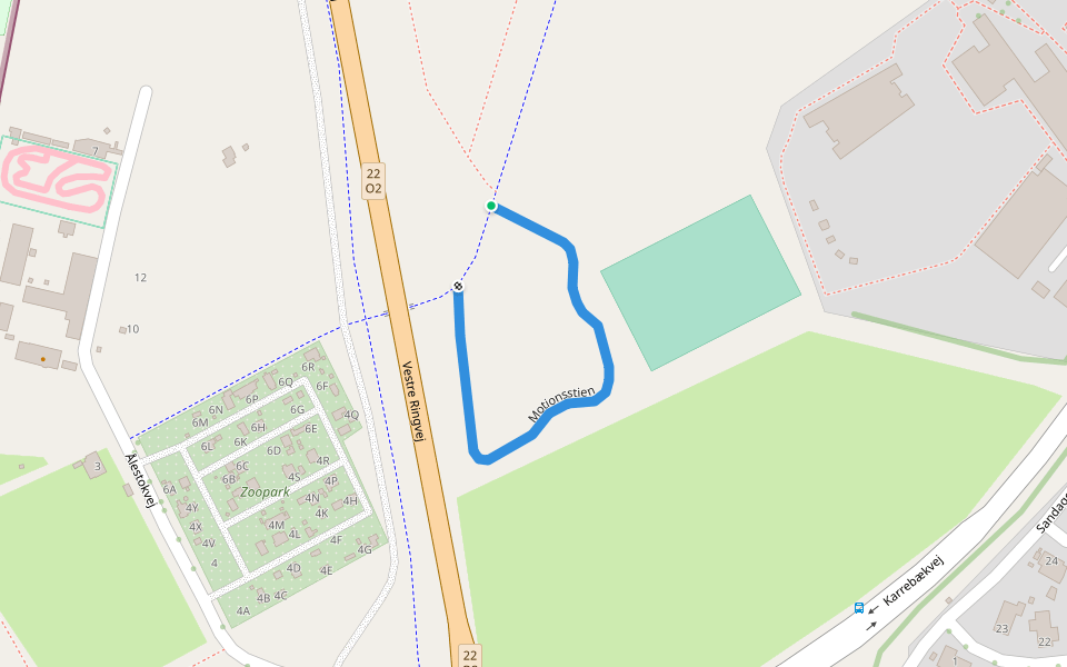 Motionsstien walking route map in Næstved