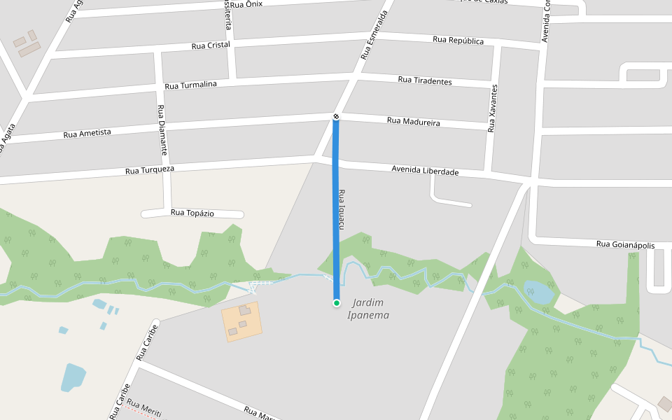 Rua Iguaçu walking route map in Trindade