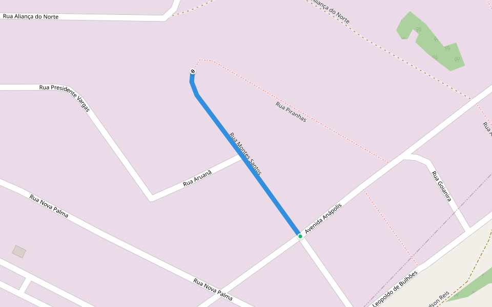 Rua Montes Santos walking route map in Trindade