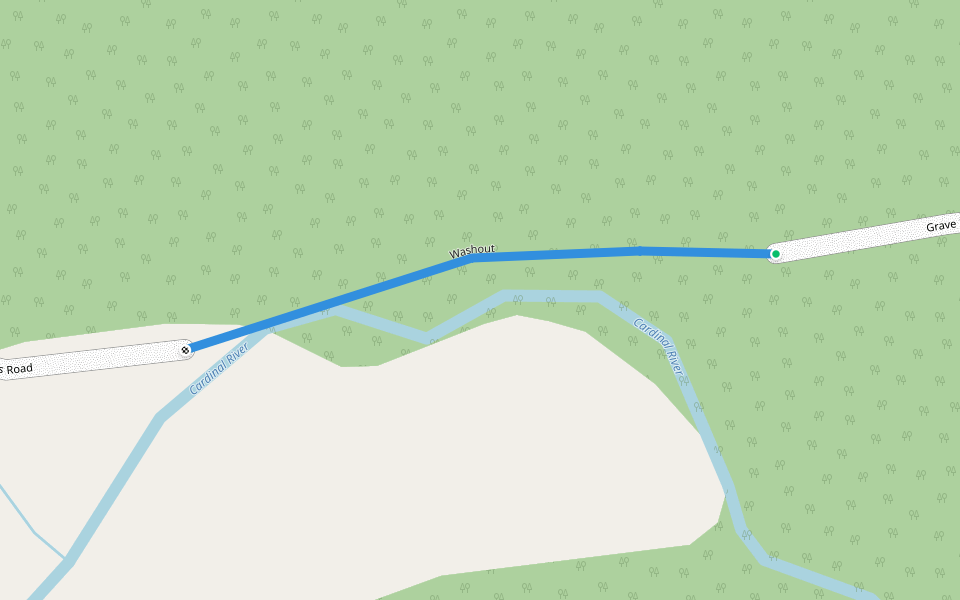 Washout walking route map in Mountain Park