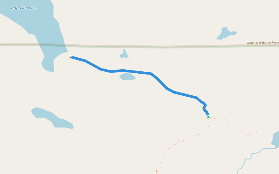 Baptiste Lake walking route map in Lander