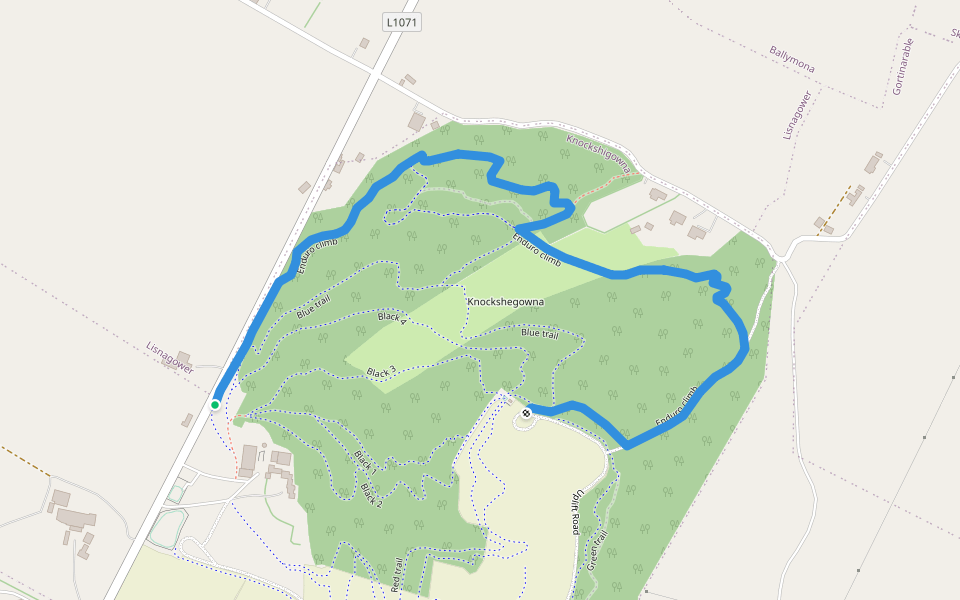 Enduro climb walking route map in The Pike