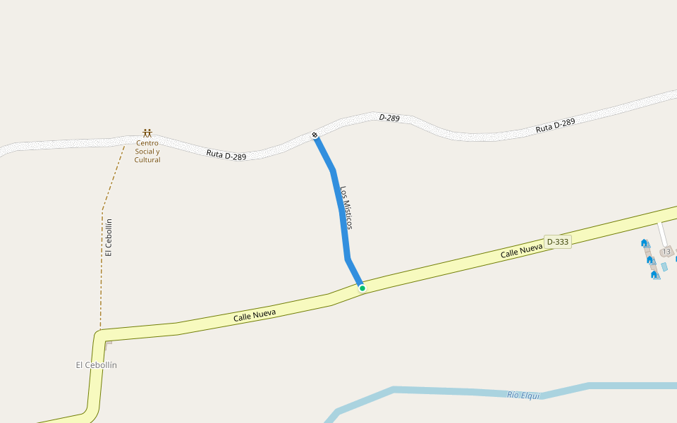 Los Místicos walking route map in Diaguitas