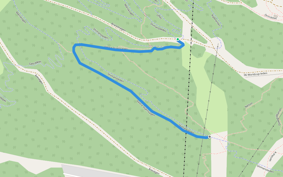 Västra Stjärnvägen walking route map in Åre