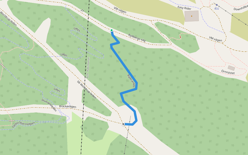 Ripbranten walking route map in Gevåg