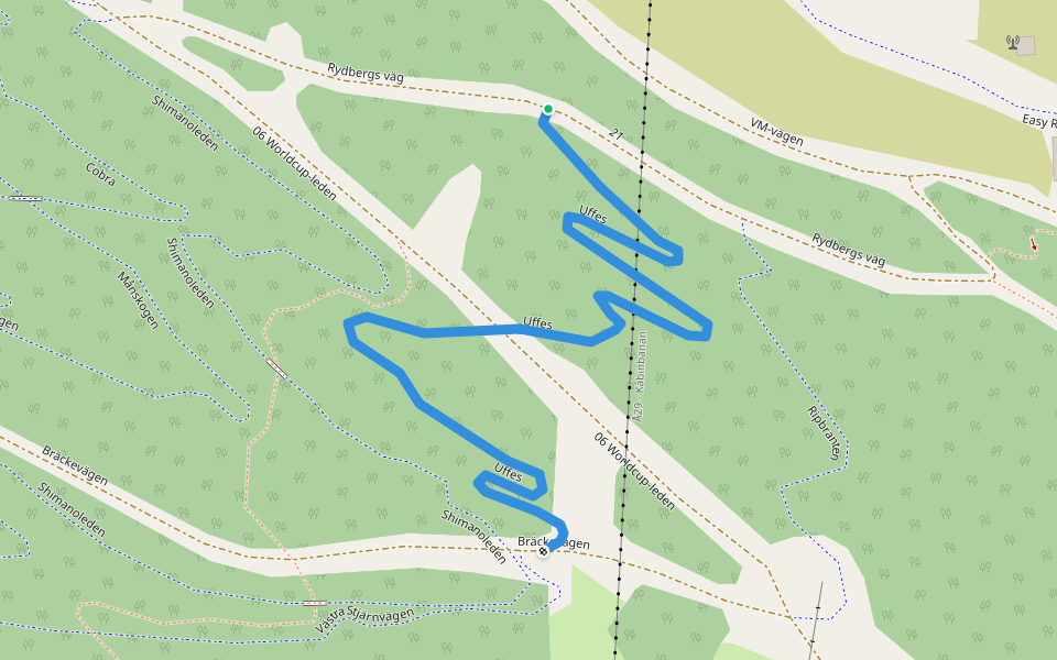 Uffes walking route map in Gevåg