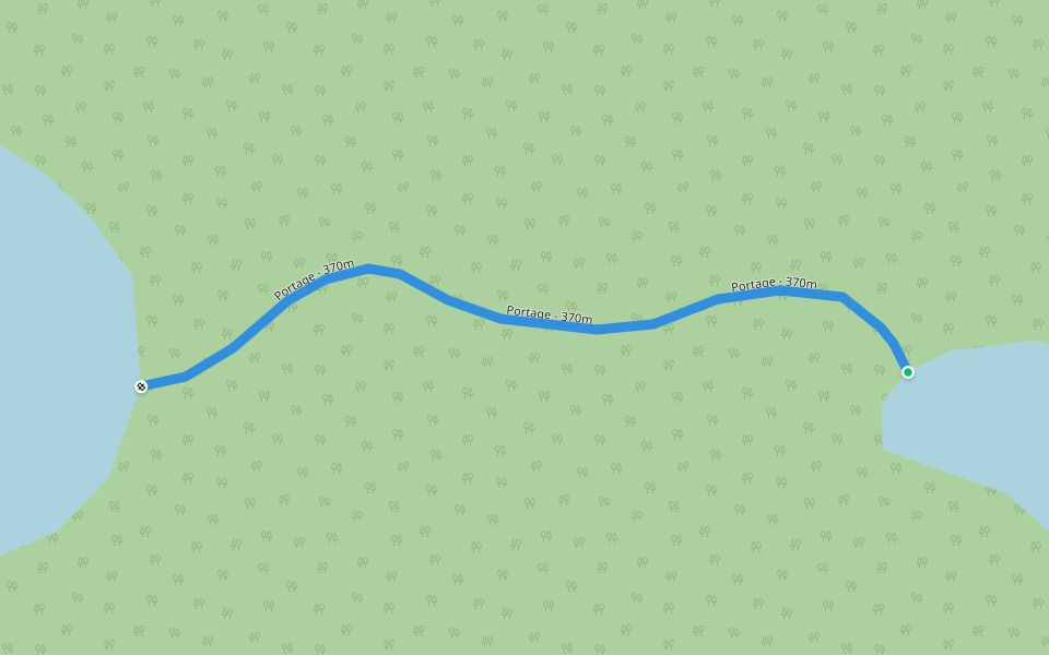 Portage - 370m walking route map in McDougall