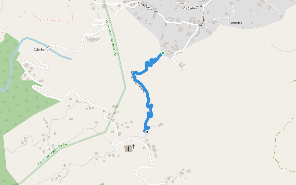 Sentiero del Calvario walking route map in Petilia Policastro