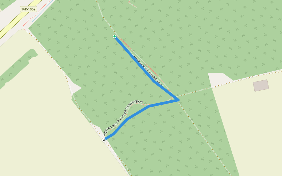 дорога с узкой колеей (квадроцикл) walking route map in Usady