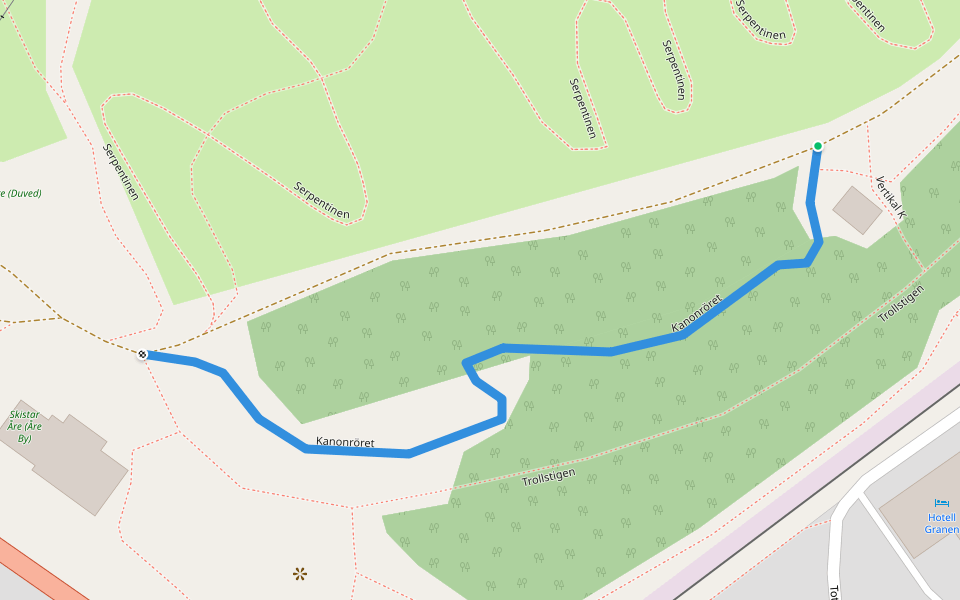Kanonröret walking route map in Gevåg