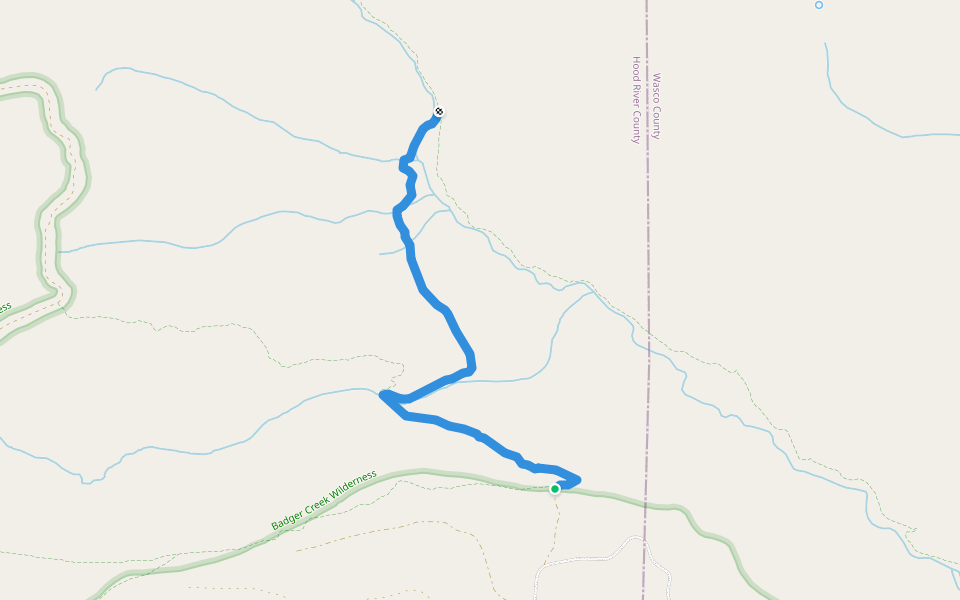 Post Camp Trail #467 walking route map in Tygh Valley