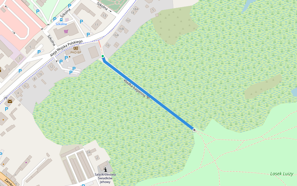 Kładka bagienna walking route map in Człuchów
