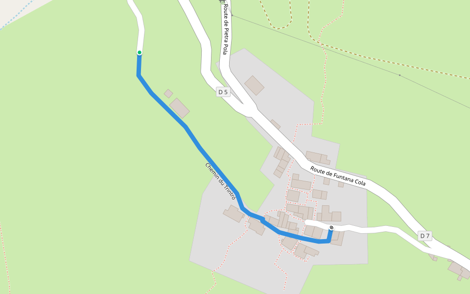 Chemin du Trintrò walking route map in Bigorno