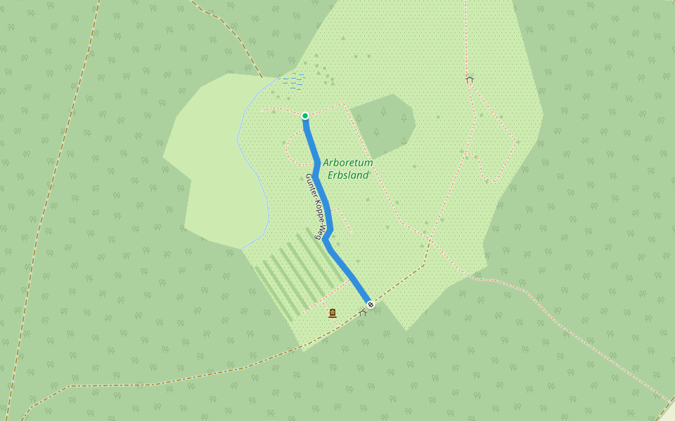 Günter-Köppe-Weg walking route map in Roggentin