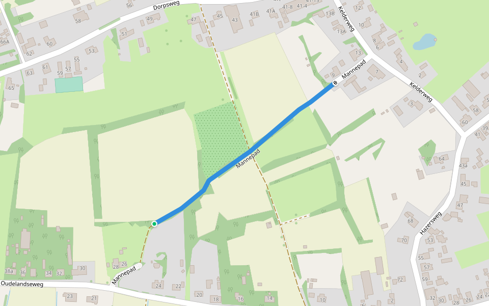 Mannepad walking route map in Ouddorp