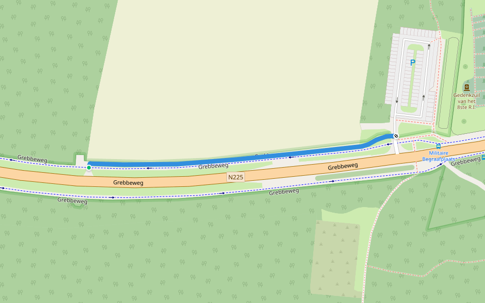 Grebbeweg walking route map in Rhenen