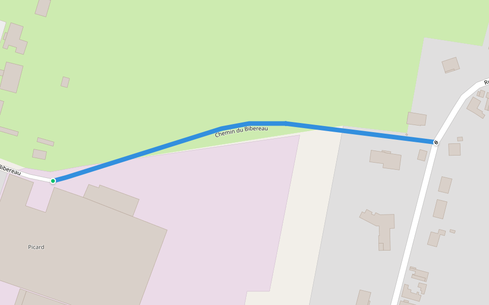 Chemin du Bibereau walking route map in Feuquières-en-Vimeu