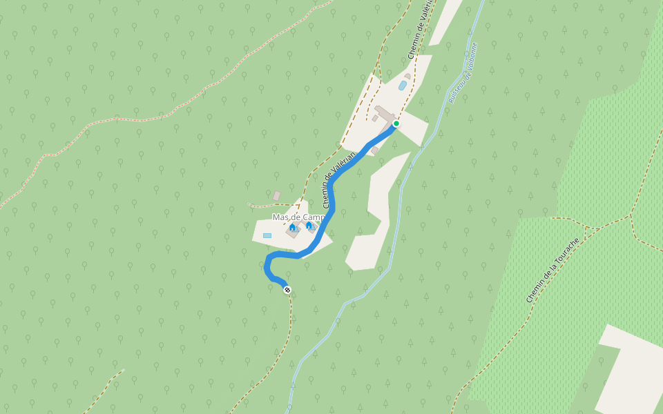 Chemin de Valérian walking route map in Saint-Paulet-de-Caisson