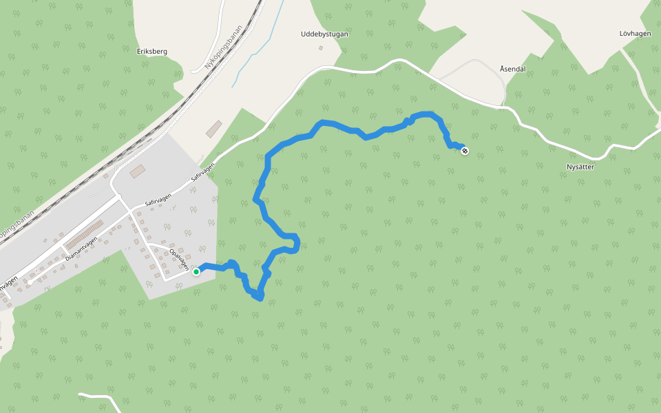 Sjösa IF 8km walking route map in Eskilstuna
