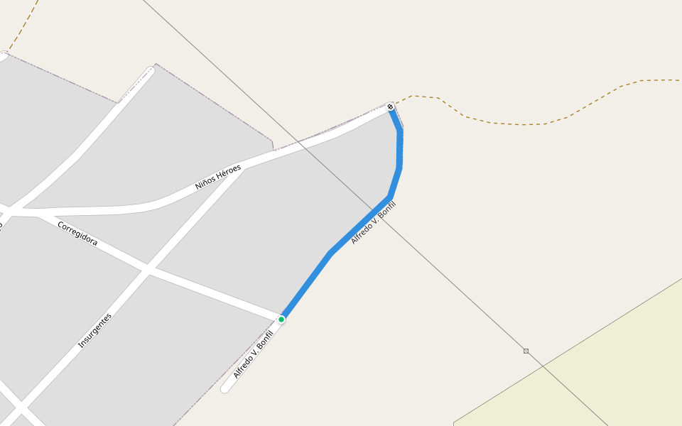 Alfredo V. Bonfil walking route map in Paso del Progreso