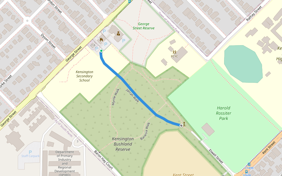 Jarrah Walk walking route map in Saint James