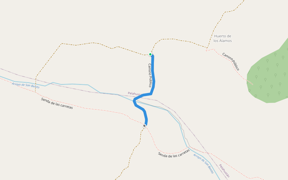 Camino Público walking route map in Pelahustán