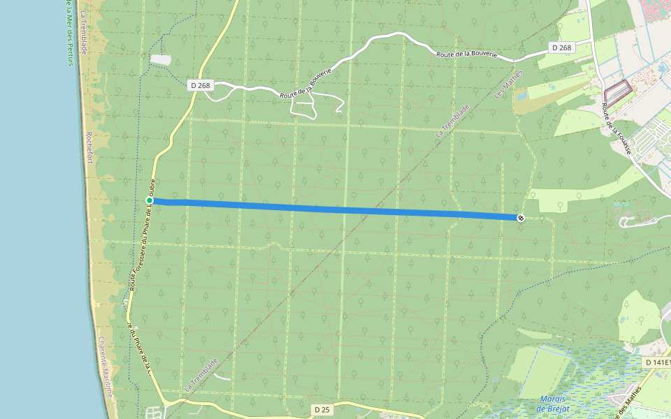 Ligne 41 walking route map in La Tremblade