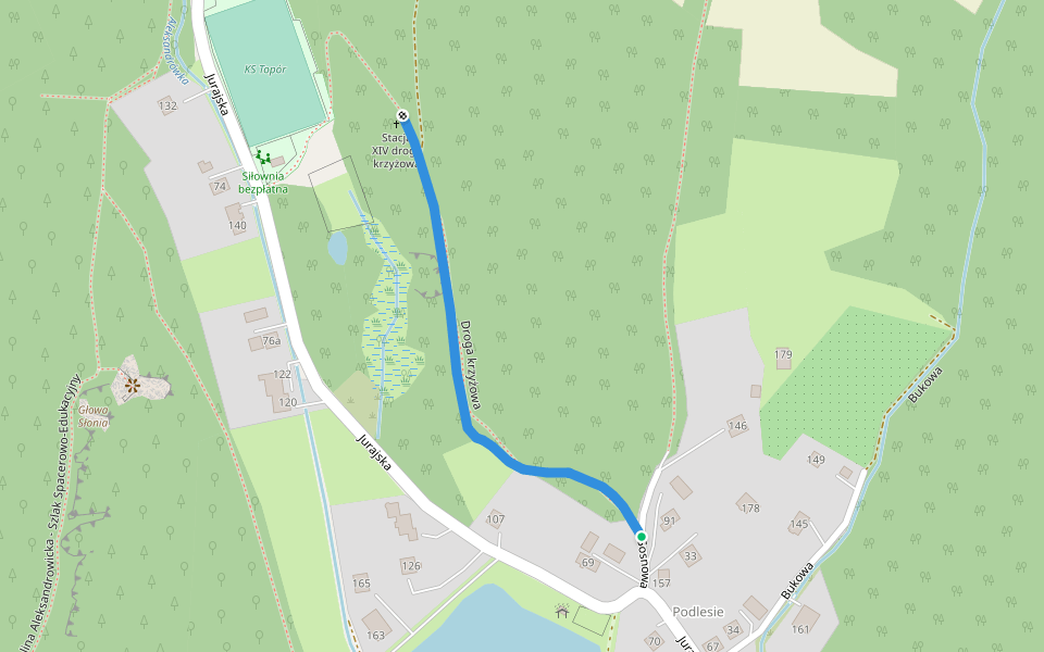 Droga krzyżowa walking route map in Aleksandrowice