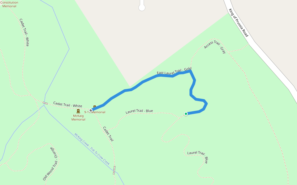 East Laurel Trail - Gold walking route map in Wayne