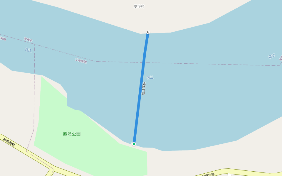 信江浮桥 walking route map in Ying Tan Shi