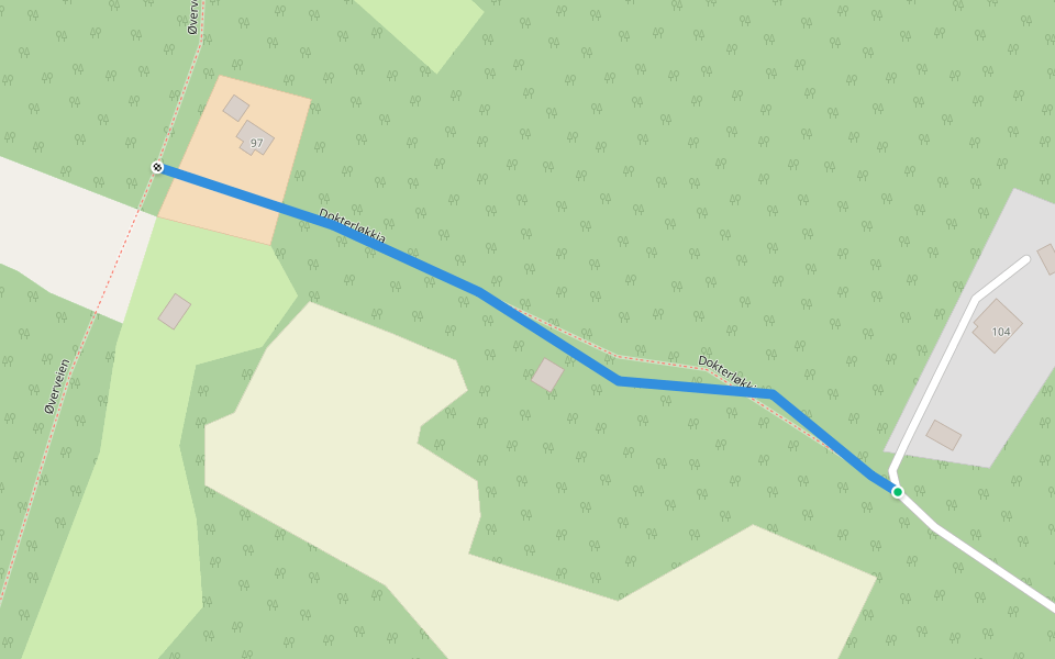 Dokterløkkja walking route map in Røros