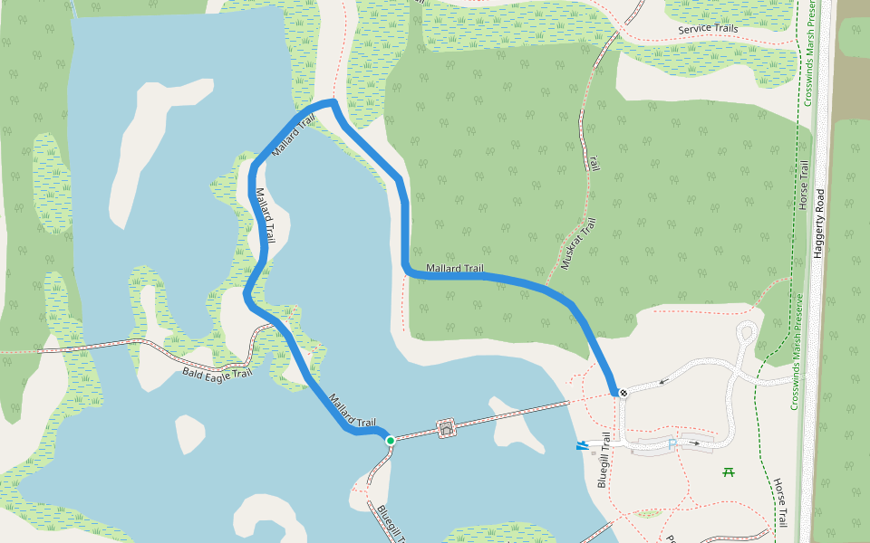 Mallard Trail walking route map in Carleton