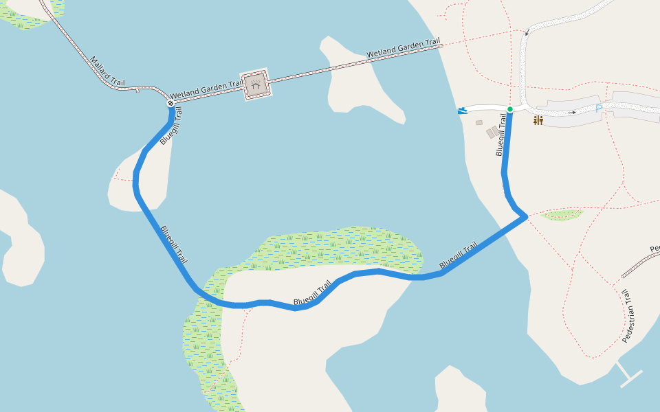 Blue Gill Trail walking route map in Carleton