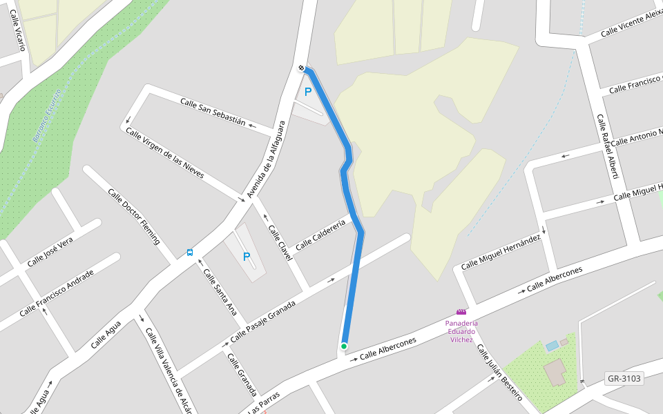 Calle Luis Torre walking route map in Alfacar