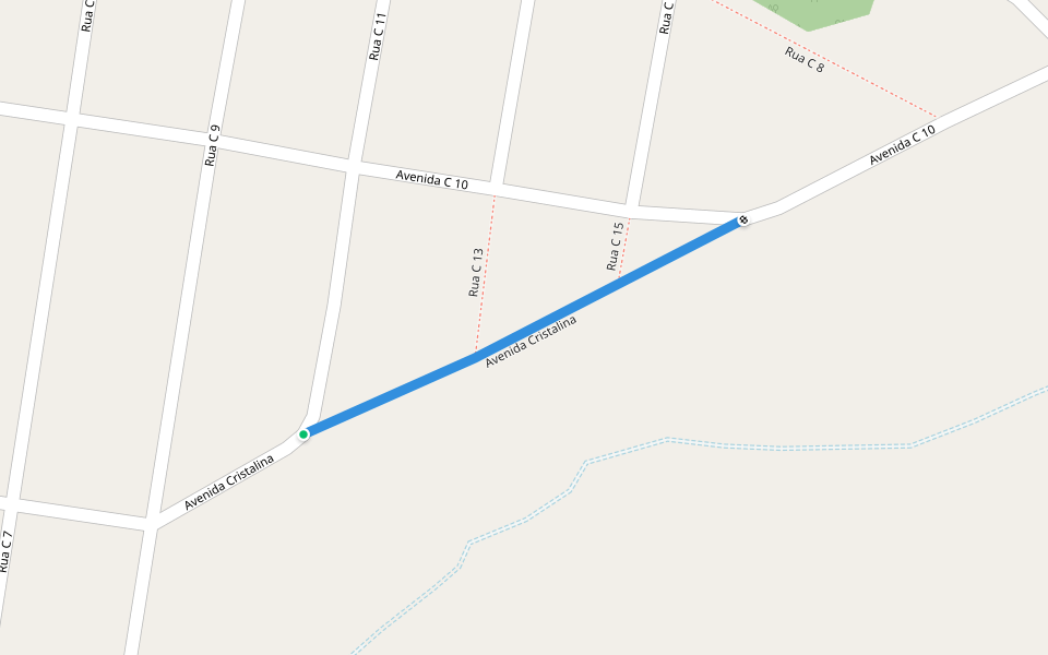 Avenida Cristalina walking route map in Aparecida de Goiânia