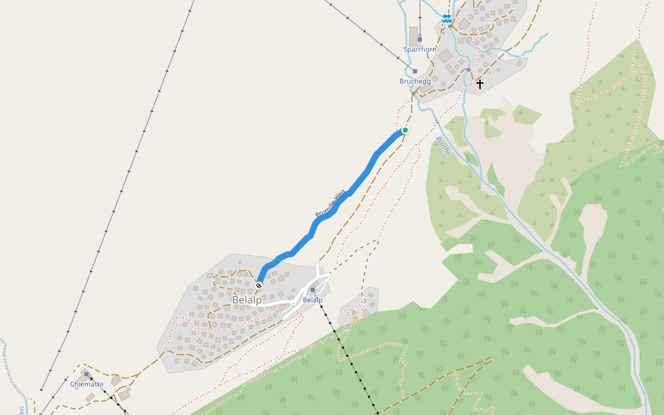 Promille-Weg walking route map in Naters