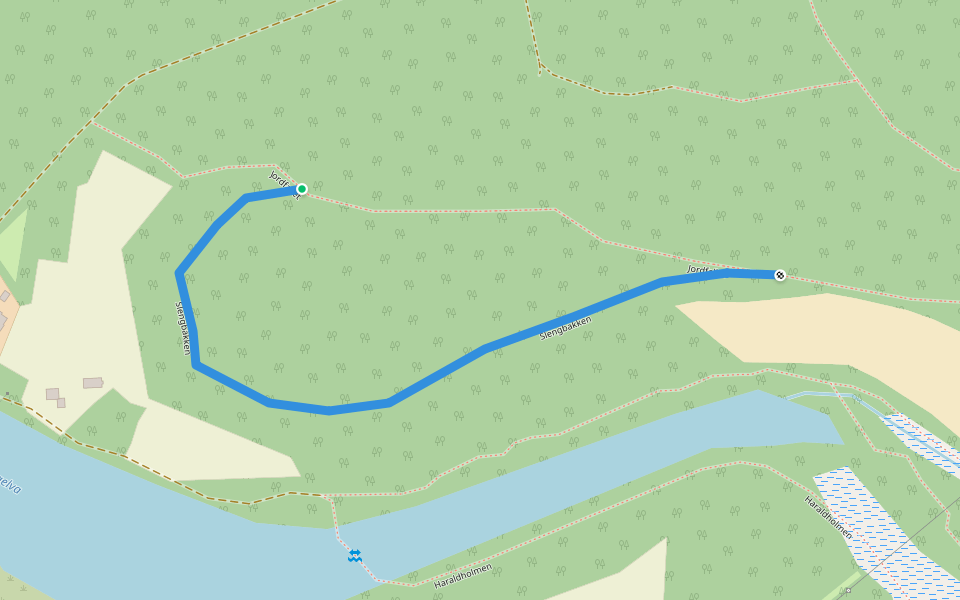 Slengbakken walking route map in Øvre Alta