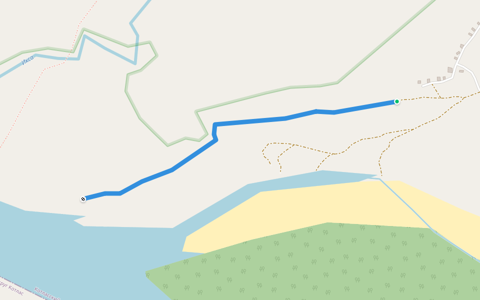 на Яковлево walking route map in Bereznik