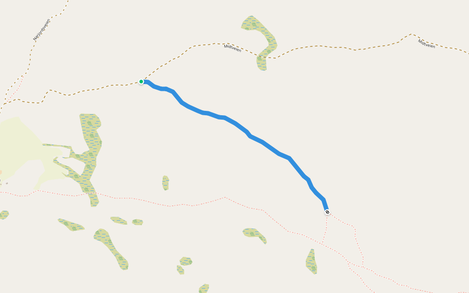 Borrveien walking route map in Narjordet