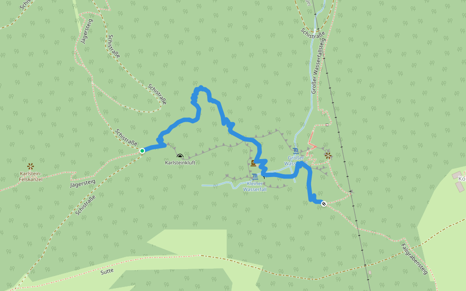 Kleiner Wasserfallsteig walking route map in Türnitz