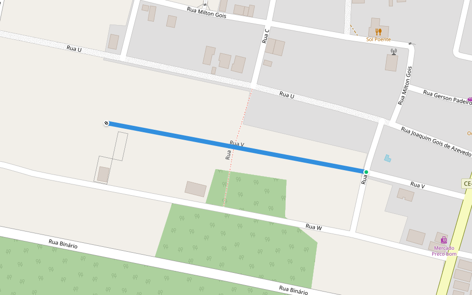 Rua V walking route map in Lagoinha